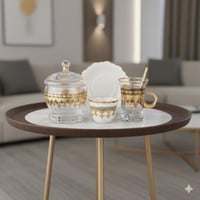 طقم شاي وقهوة 25 قطعة زجاج تركي