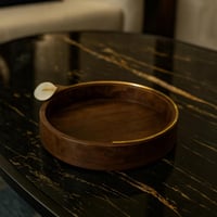 صينية تقديم خشب هندي بروش وردة ذهبي