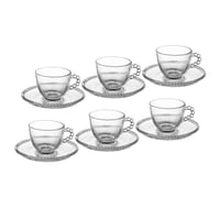 طقم فناجين اسبريسو زجاج شفاف 12 قطعة 80 مل