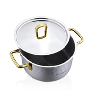 كوركماز طقم قدور استيل وذهبي ايرنا 18/10 تركي 8 قط...