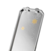 صحن تقديم معدن مستطيل مقاس 39*16 سم فضي و ذهبي