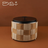 سخان طعام مدور معدن بديكور خيوط كاروهات بغطاء معدن...