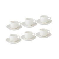 طقم فناجين قهوة تركي بورسلان ابيض سادة 6 اشخاص 100...