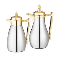 طقم ترامس الدانة نيكل وذهبي 2 قطعة بتصميم انيق ومم...