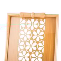 طقم صواني خشب 2 قطعة يد فيونكه ارضية مزخرفة مع طبق...