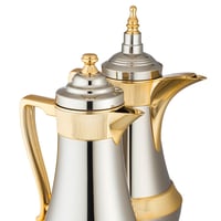 طقم ترامس السلطانة الفاخرة 2 قطعة نيكل وذهبي 1 لتر