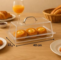 حافظة كيك ومعجنات اكريلك شفاف بغطاء مقاس 40*22 سم