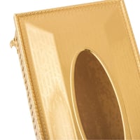 سلة وعلبة مناديل معدن ذهبي مدور