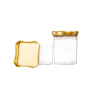 علب سكر وشاي و بهارات اكريلك مع استاند معدن 4 قطعة...