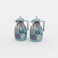 طقم ترامس ريفان قطعتين 1 لتر لون ازرق وفضي بنقشات...