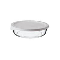 صينية فرن زجاج بغطاء دائري مقاس 20 سم
