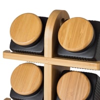 علب بهارات بورسلان اسود 6 قطعة مع استاند خشبي