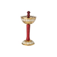 مبخرة نحاس هندي ذهبي بستاند خشب