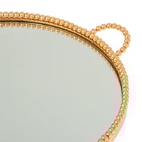 صينية تقديم مراية دائري ذهبي مقاس 30 سم