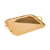 طقم صواني معدن منقوش ذهبي 3 قطعة