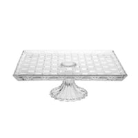 صحن تقديم زجاج مربع بقاعدة 32*26 سم
