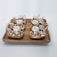 طقم فناجين قهوة تركي تصميم عثماني 13 قطعة