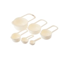 طقم مكيال 6 قطع بلاستيك فاخر كريمي