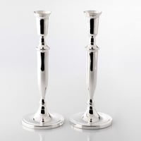 شمعدان معدن فضي 2 قطعة