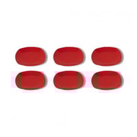 طقم صحون طعام بورسلان مربع 6 حبات احمر مقاس 26 سم