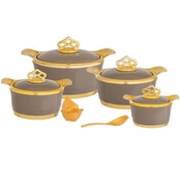 طقم حافظات بلاستيك 4 قطعة بني ذهبي