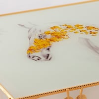 صينية تقديم زجاج ومعدن ذهبي من مجموعة المهره