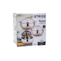 طقم حافظات استيل وذهبي 3 قطع