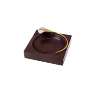 صحن تقديم مكسرات خشب هندي بروش وردة ذهبي