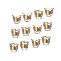 فناجين قهوة سعودي كريستال مزخرف ذهبي 12 قطعة