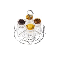 طقم ابازير اكريلك 4 قطعة مع استاند معدن