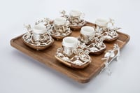 طقم فناجين قهوة تركي تصميم عثماني 13 قطعة