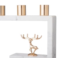 مجسم ديكور رخام و حامل حامل شمع ثلاثي مع ديكور غزا...