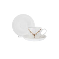 طقم شاي بورسلان ذهبي 17 قطعة