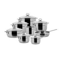 كوركماز طقم قدور تركي 14 قطعة استرا استيل 18/10