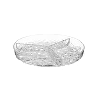 صحن مكسرات مدور مقسم اكريلك بغطاء