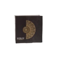 تمرية معدن ذهبي بغطاء زجاج محجر