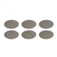 طقم صحون طعام بورسلان مدور 6 حبات رمادي مقاس 26 سم