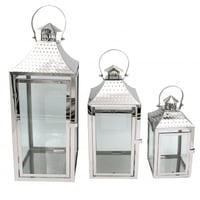 طقم فوانيس فضي 3 قطع