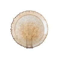 صحن تقديم حلويات زجاج تركي مدور مقاس 32 سم