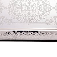 صحن تقديم معدن مستطيل فضي