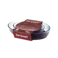 طقم صواني فرن زجاج بيضاوي 2 قطعة