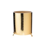 سلة وعلبة مناديل معدن ذهبي