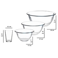 طقم زبادي زجاج للسلطة وتحضر الكيك والحلويات تركي 4...