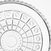 صحن تقديم الحلويات زجاج مدور مزخرف 32 سم