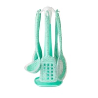 ملاعق غرف سيلكون مع حامل اخضر