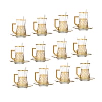 طقم كريستال تركي 76 قطعة ذهبي