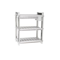 حامل صحون 3 دور من استانلس والبلاستيك