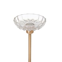 حامل شمعة معدن ذهبي بصحن زجاج