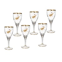 طقم كاسات عصير ذهبي كريستال تركي 6 قطعة