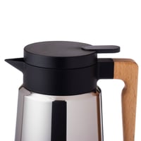 ترمس استيل من الدخل والخارج 1 ليتر يد خشب